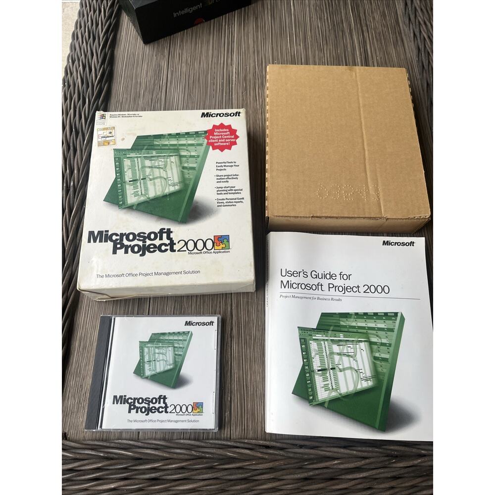 Vintage Microsoft Project 2000 SR-1 With Product CD Key